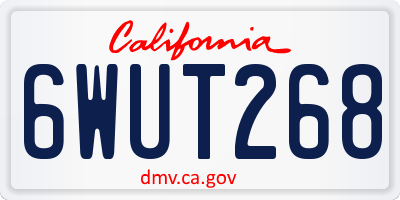 CA license plate 6WUT268