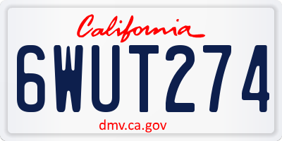 CA license plate 6WUT274