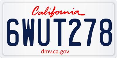 CA license plate 6WUT278