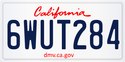 CA license plate 6WUT284