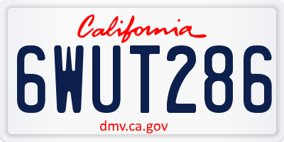 CA license plate 6WUT286