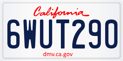 CA license plate 6WUT290
