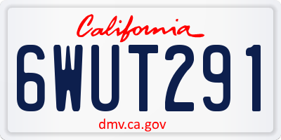CA license plate 6WUT291