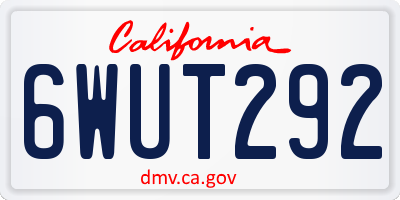 CA license plate 6WUT292