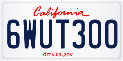 CA license plate 6WUT300