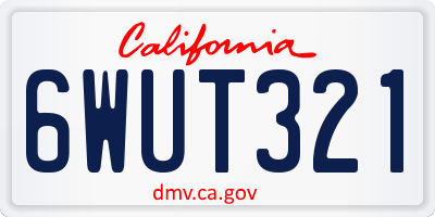 CA license plate 6WUT321