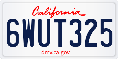 CA license plate 6WUT325