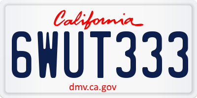 CA license plate 6WUT333