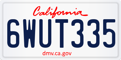 CA license plate 6WUT335