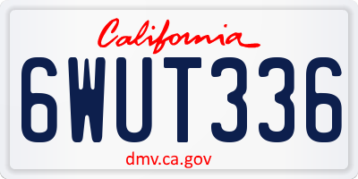 CA license plate 6WUT336