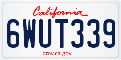 CA license plate 6WUT339