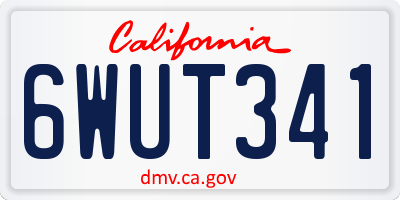 CA license plate 6WUT341