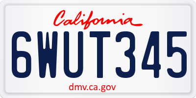 CA license plate 6WUT345