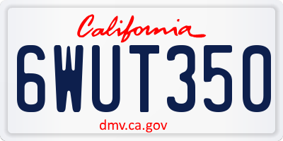 CA license plate 6WUT350