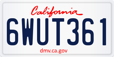CA license plate 6WUT361