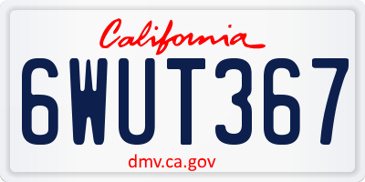 CA license plate 6WUT367