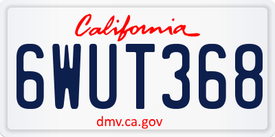 CA license plate 6WUT368