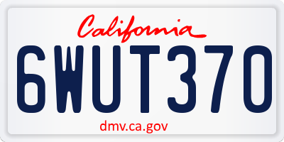 CA license plate 6WUT370