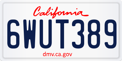 CA license plate 6WUT389