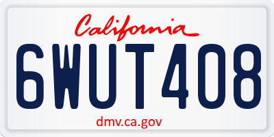 CA license plate 6WUT408