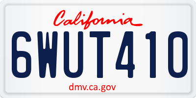 CA license plate 6WUT410
