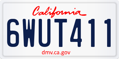 CA license plate 6WUT411