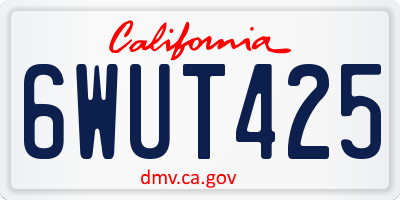CA license plate 6WUT425
