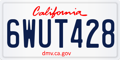 CA license plate 6WUT428