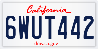 CA license plate 6WUT442