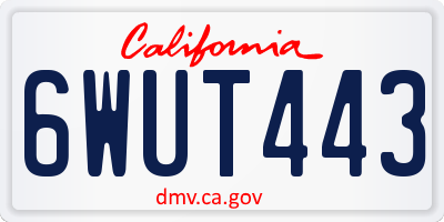 CA license plate 6WUT443