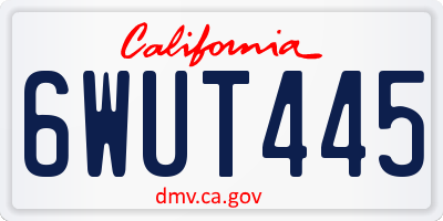 CA license plate 6WUT445