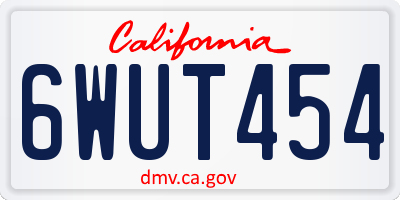 CA license plate 6WUT454