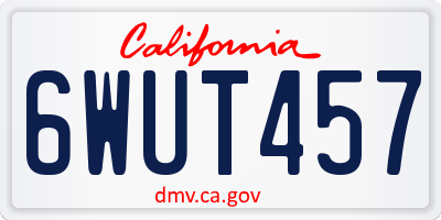 CA license plate 6WUT457