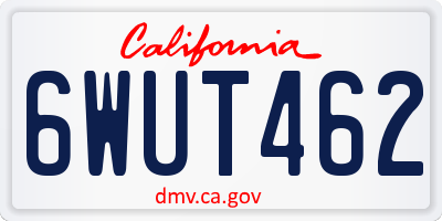 CA license plate 6WUT462