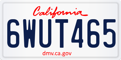 CA license plate 6WUT465