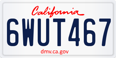 CA license plate 6WUT467