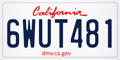 CA license plate 6WUT481