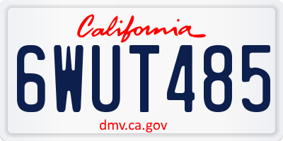 CA license plate 6WUT485