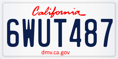 CA license plate 6WUT487