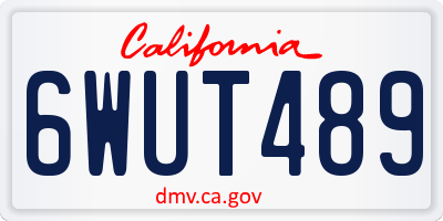 CA license plate 6WUT489