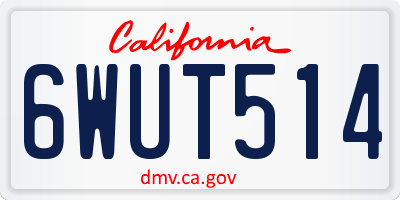 CA license plate 6WUT514