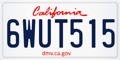 CA license plate 6WUT515