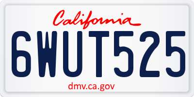 CA license plate 6WUT525