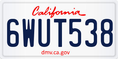 CA license plate 6WUT538