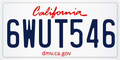 CA license plate 6WUT546