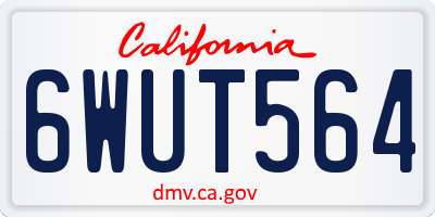 CA license plate 6WUT564