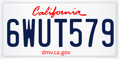 CA license plate 6WUT579