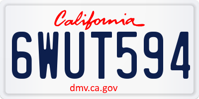 CA license plate 6WUT594