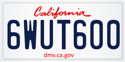 CA license plate 6WUT600