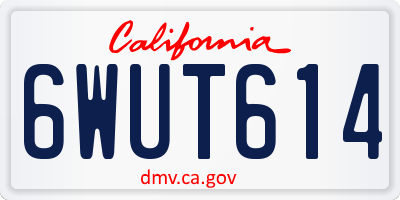 CA license plate 6WUT614